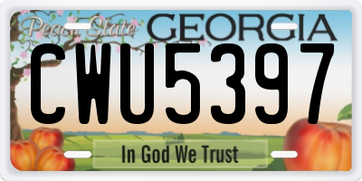 GA license plate CWU5397