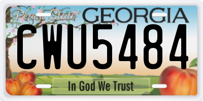 GA license plate CWU5484