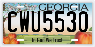 GA license plate CWU5530