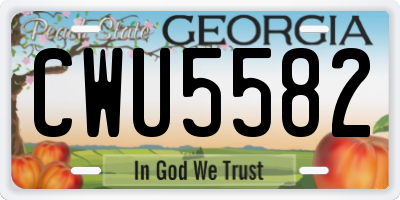 GA license plate CWU5582