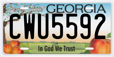 GA license plate CWU5592