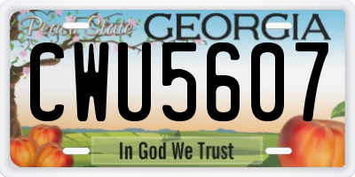 GA license plate CWU5607