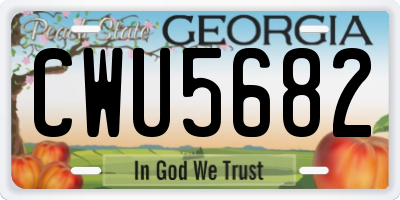 GA license plate CWU5682