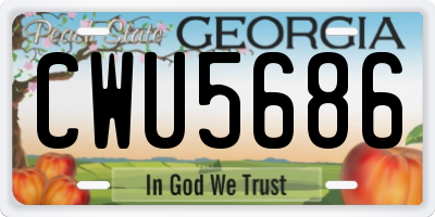 GA license plate CWU5686