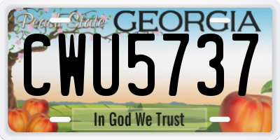 GA license plate CWU5737