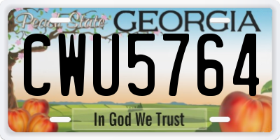 GA license plate CWU5764