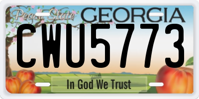 GA license plate CWU5773