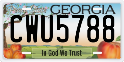 GA license plate CWU5788