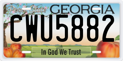 GA license plate CWU5882