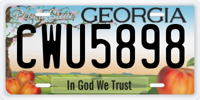 GA license plate CWU5898