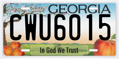 GA license plate CWU6015