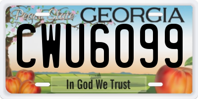 GA license plate CWU6099