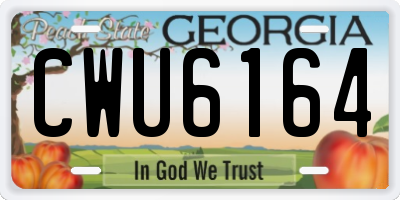 GA license plate CWU6164