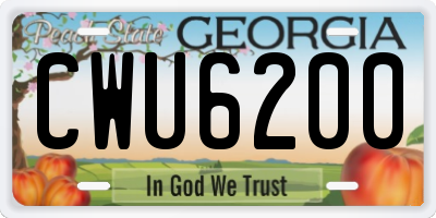 GA license plate CWU6200