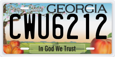 GA license plate CWU6212