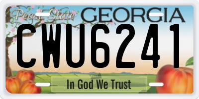 GA license plate CWU6241