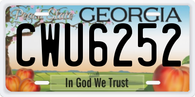 GA license plate CWU6252