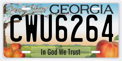 GA license plate CWU6264