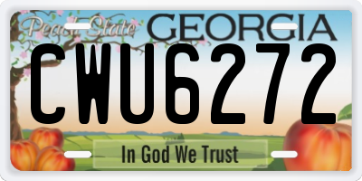 GA license plate CWU6272