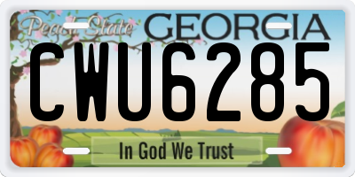 GA license plate CWU6285