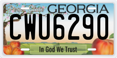 GA license plate CWU6290