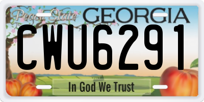 GA license plate CWU6291