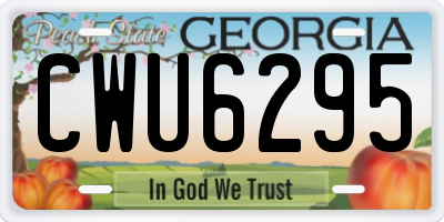 GA license plate CWU6295