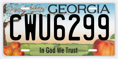 GA license plate CWU6299