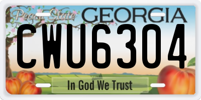 GA license plate CWU6304
