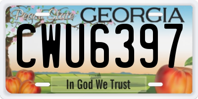 GA license plate CWU6397