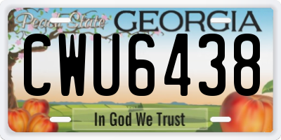 GA license plate CWU6438