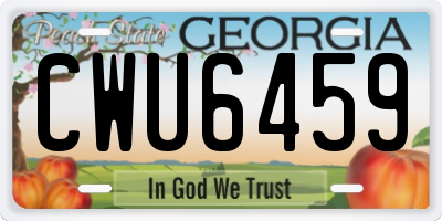 GA license plate CWU6459