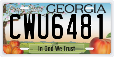 GA license plate CWU6481