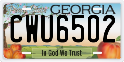 GA license plate CWU6502