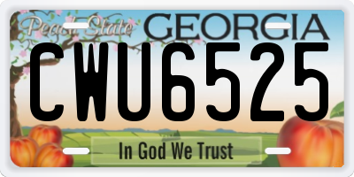 GA license plate CWU6525