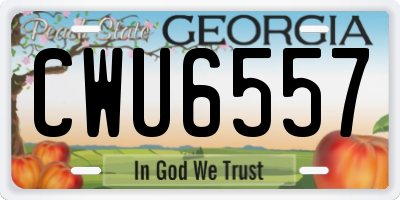 GA license plate CWU6557