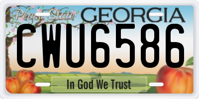GA license plate CWU6586