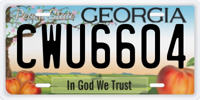 GA license plate CWU6604