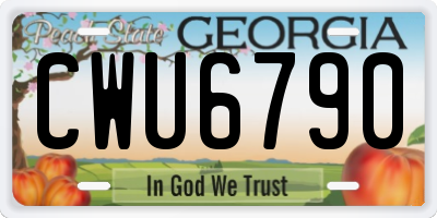 GA license plate CWU6790