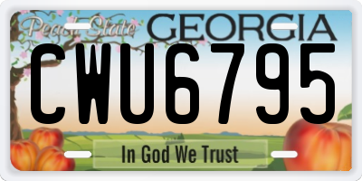 GA license plate CWU6795