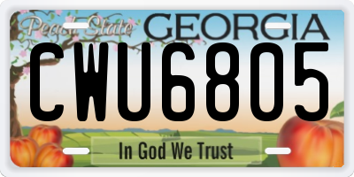 GA license plate CWU6805