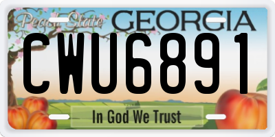 GA license plate CWU6891