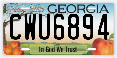 GA license plate CWU6894