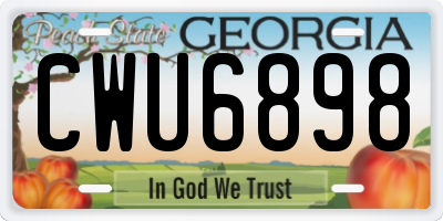 GA license plate CWU6898