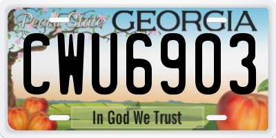GA license plate CWU6903