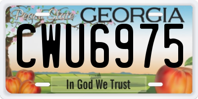 GA license plate CWU6975