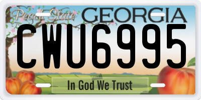GA license plate CWU6995