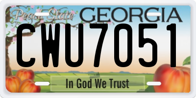 GA license plate CWU7051
