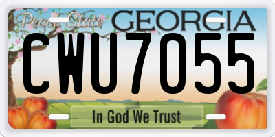 GA license plate CWU7055