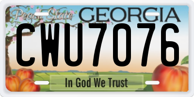 GA license plate CWU7076